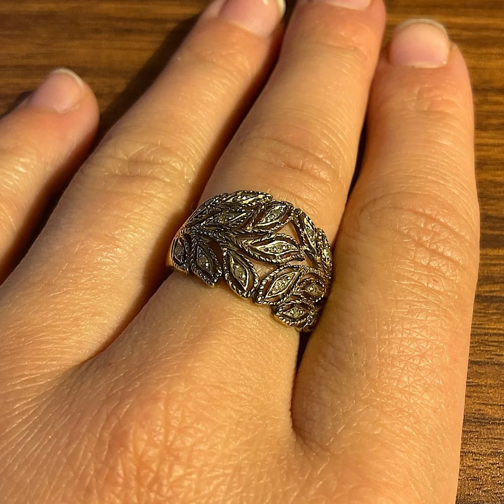 Vintage Vine Sterling Silver Leaf Ring